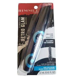 Rimmel London Retro Glam Mascara 001 Black Waterproof NEW